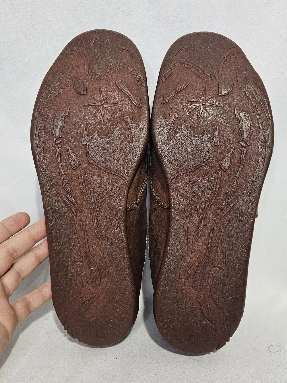 Georgia Boot Mens 11 G050 Cedar Falls Moc Toe Slipper Shoe Brown Leather Slip On